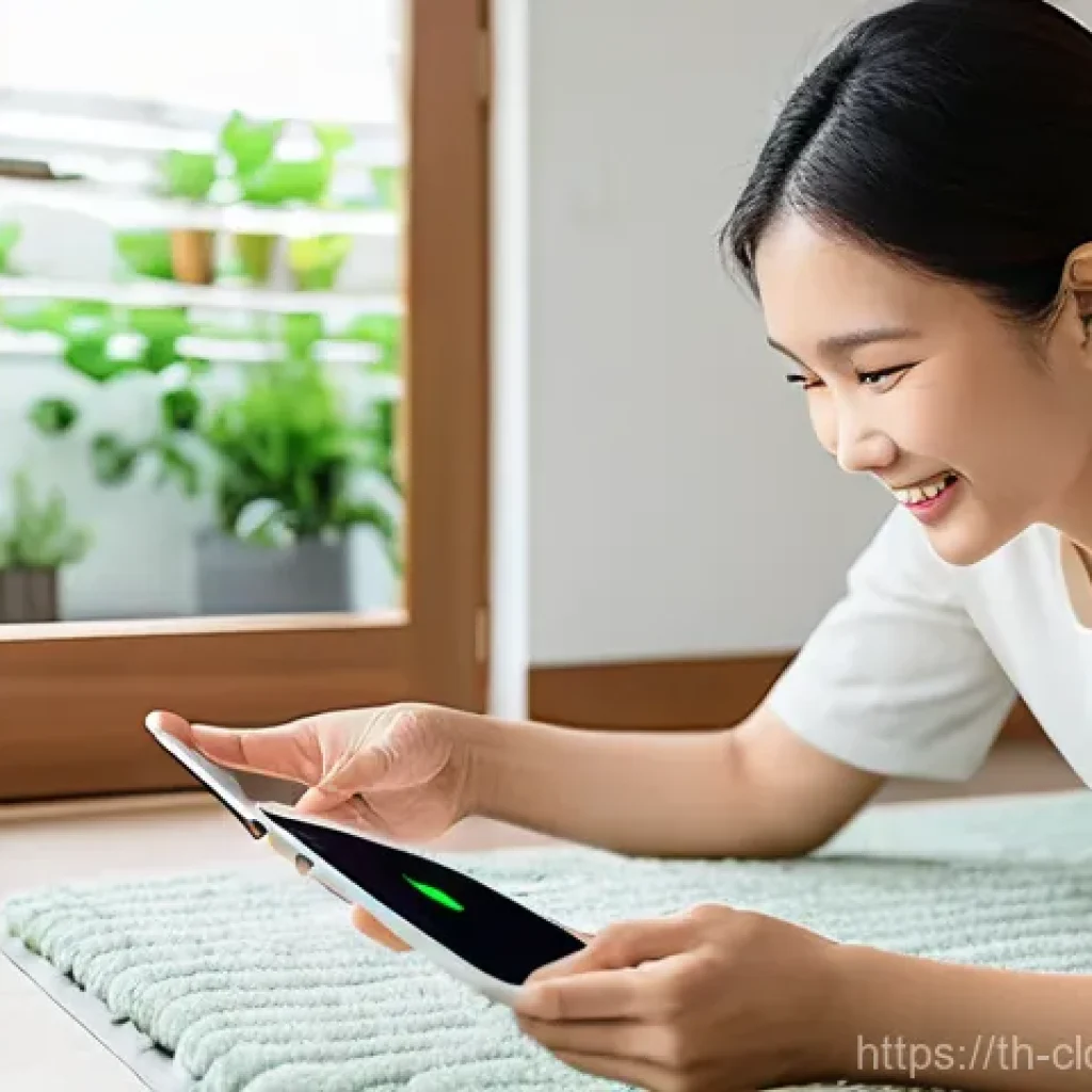 클라우드 서비스와 IoT의 융합 사례 - **Prompt 1: Smart Home for a Modern Thai Family**
A bright, clean, and modern living room in a c...
