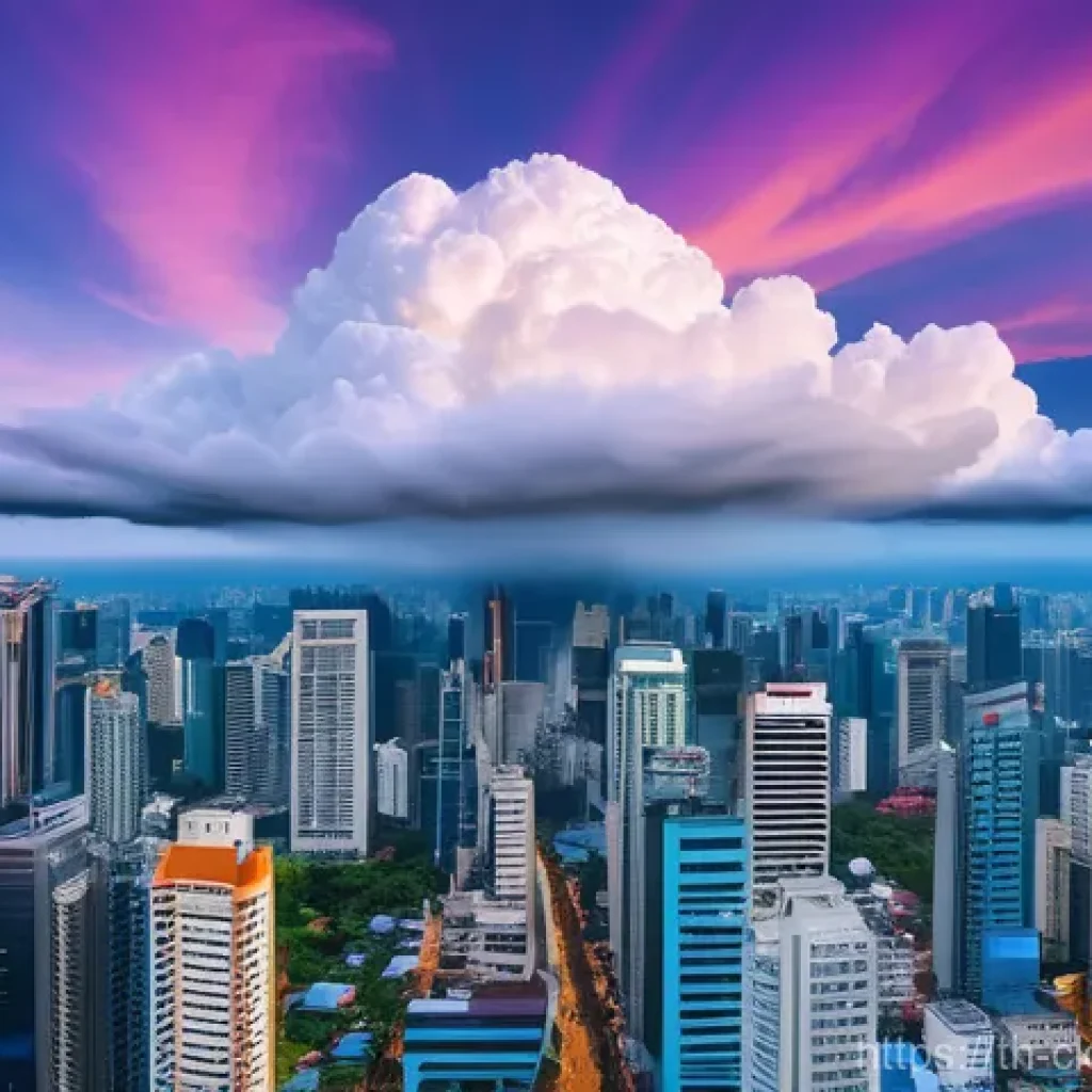 2023년 인기 클라우드 서비스 제공업체 비교 - **Prompt:** A vibrant and modern image depicting the transformative impact of cloud technology on Th...