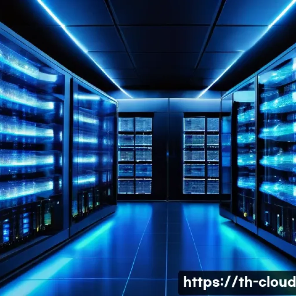 클라우드 서비스의 데이터 전송 속도 비교 - A detailed, futuristic cloud data center located in Singapore, showcasing rows of high-tech servers ...