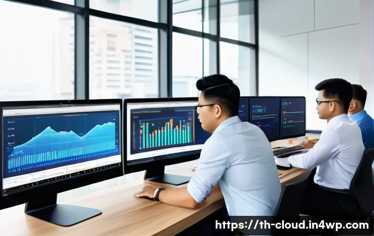 클라우드 환경에서의 리소스 최적화 방법 - A modern Thai office environment showing a diverse team of IT professionals in casual business attir...