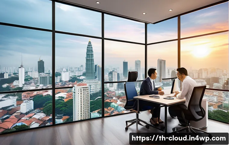클라우드 서비스의 가격 모델 비교 - A modern Thai office environment with diverse professionals discussing cloud pricing models on digit...