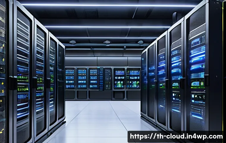 클라우드 컴퓨팅 기술의 미래 예측 - A modern Thai data center interior featuring advanced edge computing servers with sleek metallic rac...