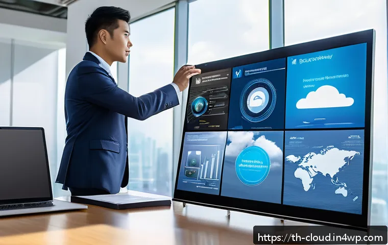클라우드 서비스의 비즈니스 요구 사항 충족 방법 - A modern Thai business office environment with diverse professionals collaborating around a large di...